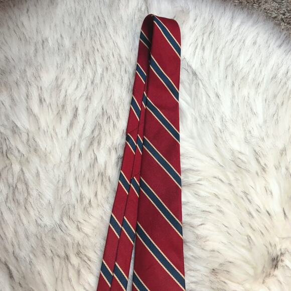 Vintage Tie Rack Red, Blue, & White Mens Striped Formal Neck Tie - Picture 2 of 9